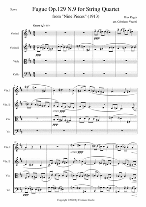 Book cover for Fugue Op.129 N.9 for String Quartet