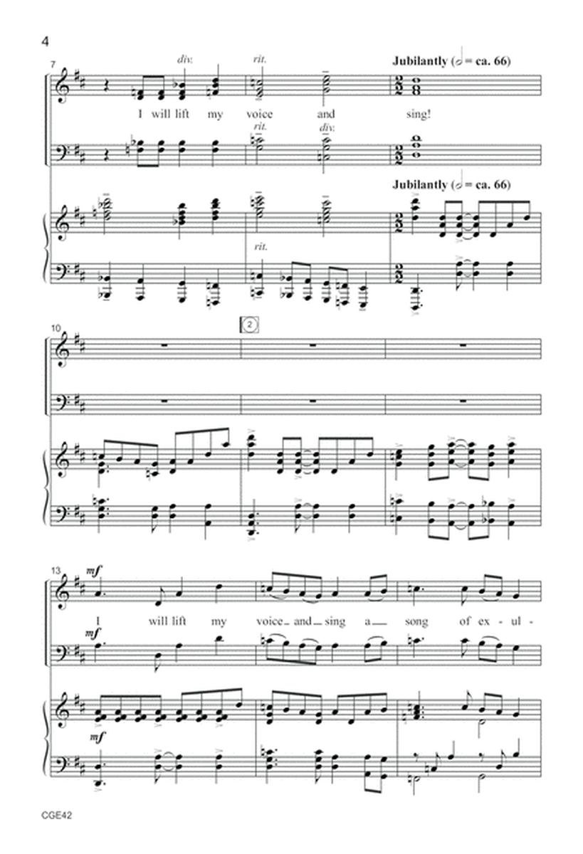 I Will Lift My Voice and Sing! (SATB) image number null