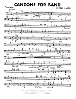 Canzone For Band - Percussion