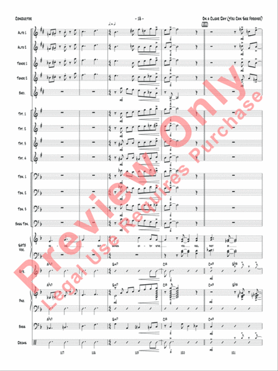 On a Clear Day (You Can See Forever) Jazz Ensemble scores gallery preview page 21