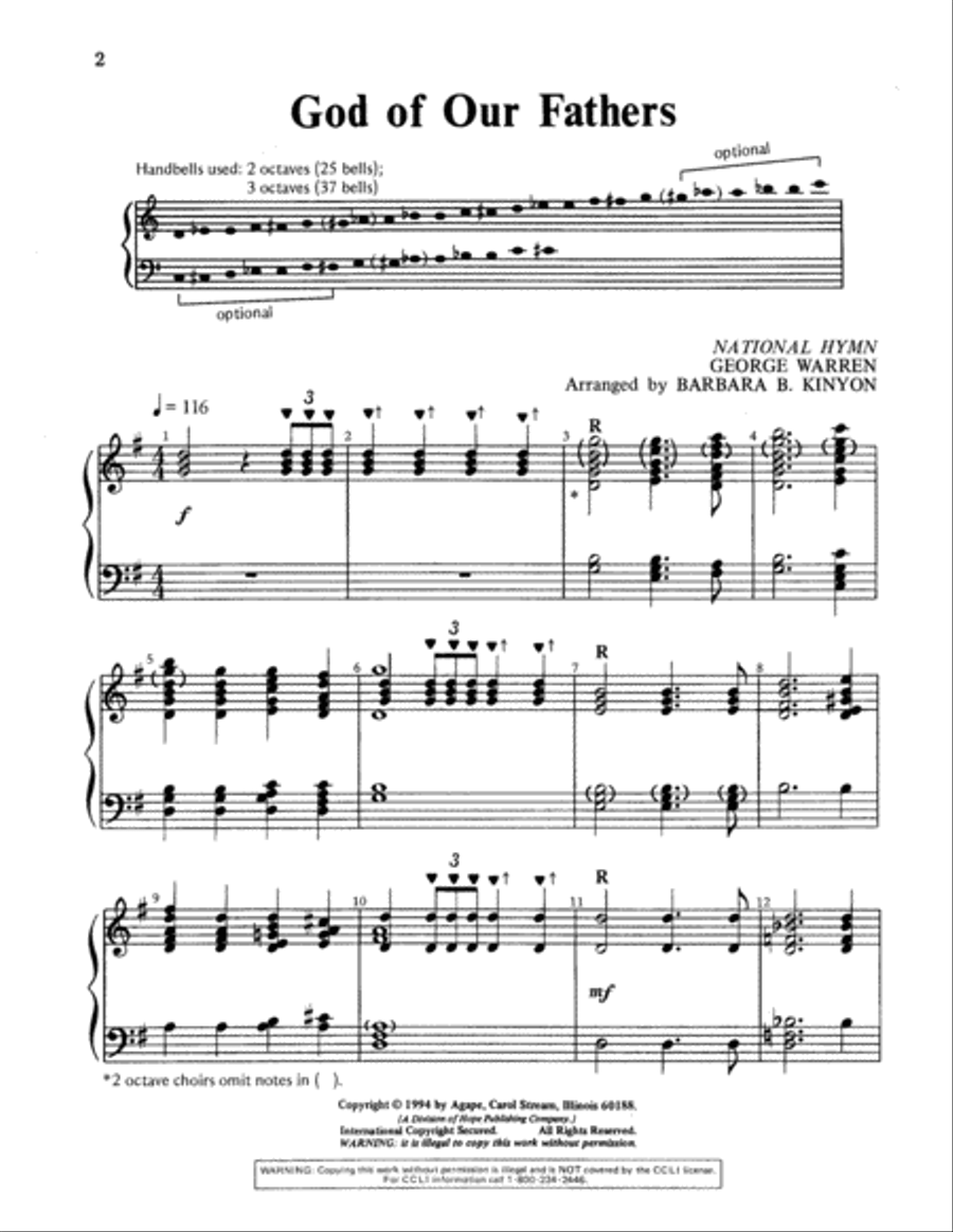 God of Our Fathers 3-Octaves scores gallery preview page 2