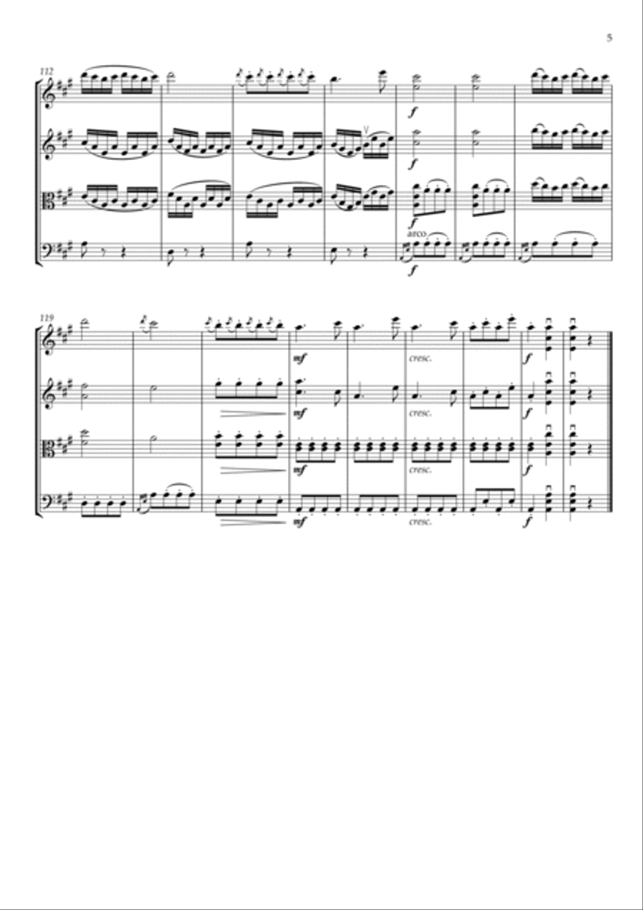 Rondo Alla Turca String Quartet scores gallery preview page 5