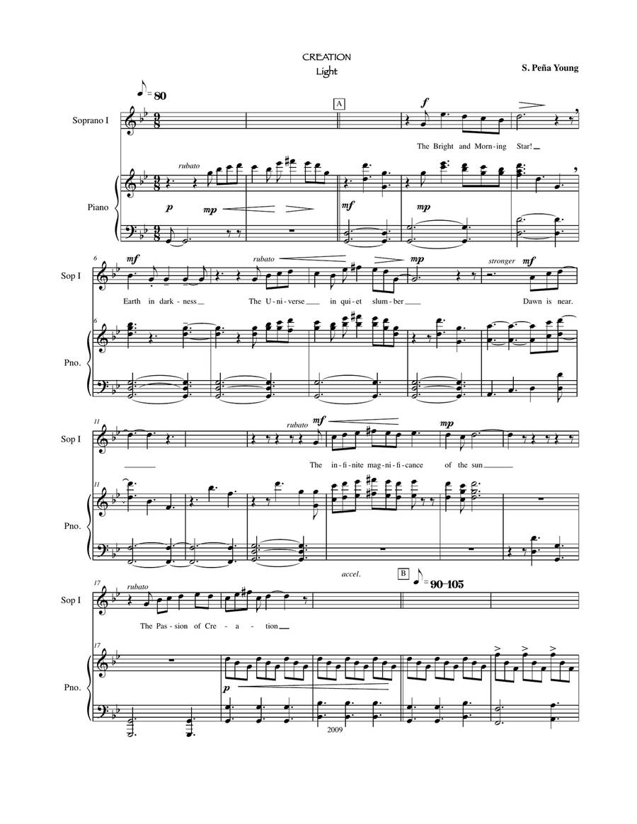 Light for Soprano and Piano Choir scores gallery preview page 1