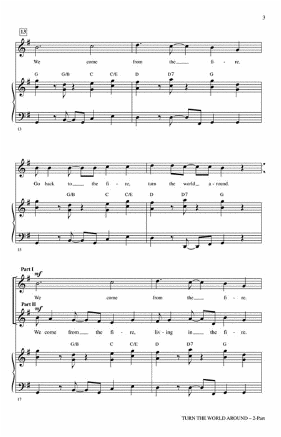 Turn the World Around Turn the World Around 2-Part scores gallery preview page 3