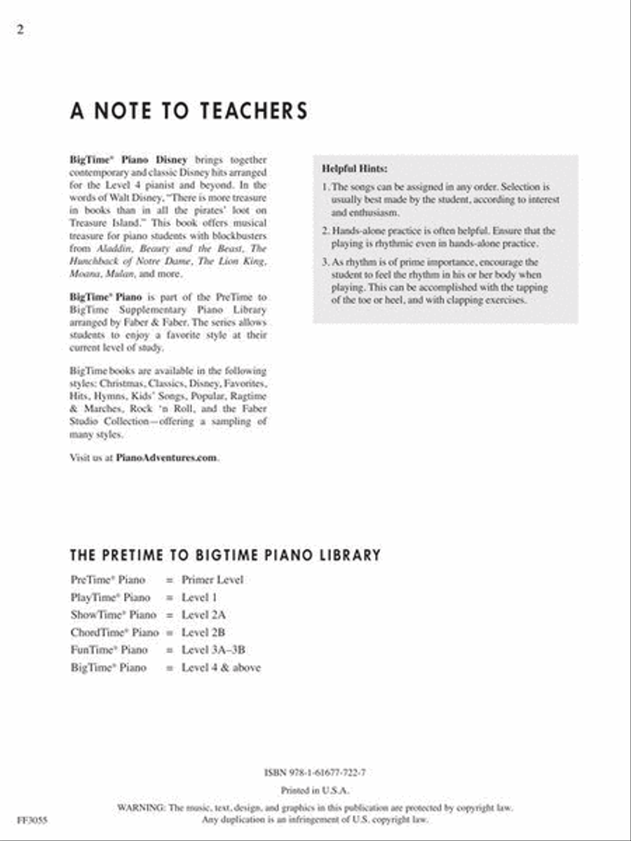 BigTime® Piano Disney BigTime® Piano Disney Piano Method scores gallery preview page 3