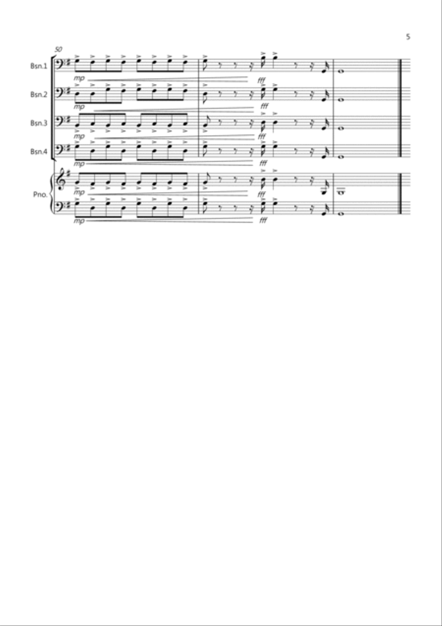 William Tell Overture for Bassoon Quartet Bassoon Quartet scores gallery preview page 5