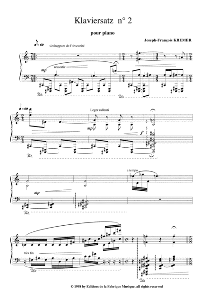 Joseph-François Kremer: Klaviersatz no. 2 Piano Solo scores gallery preview page 2