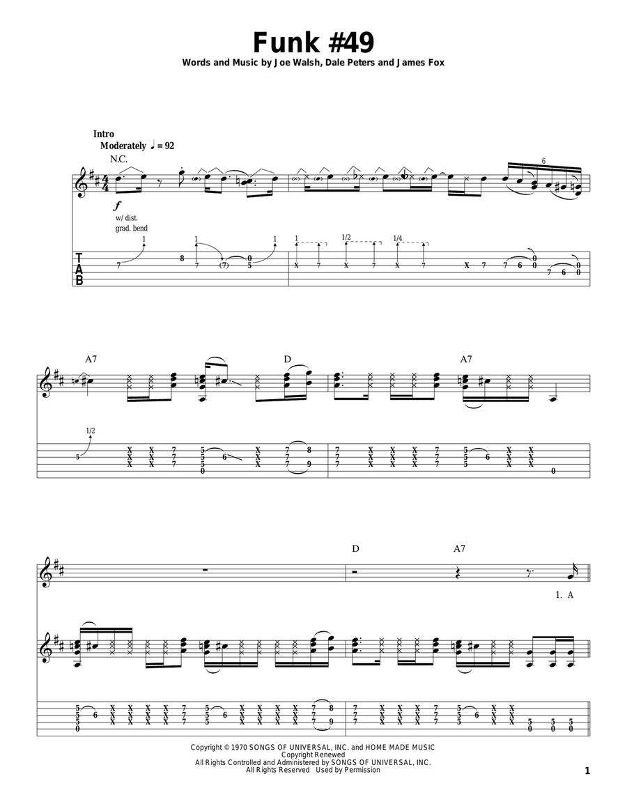 Funk #49 Acoustic Guitar scores gallery preview page 1