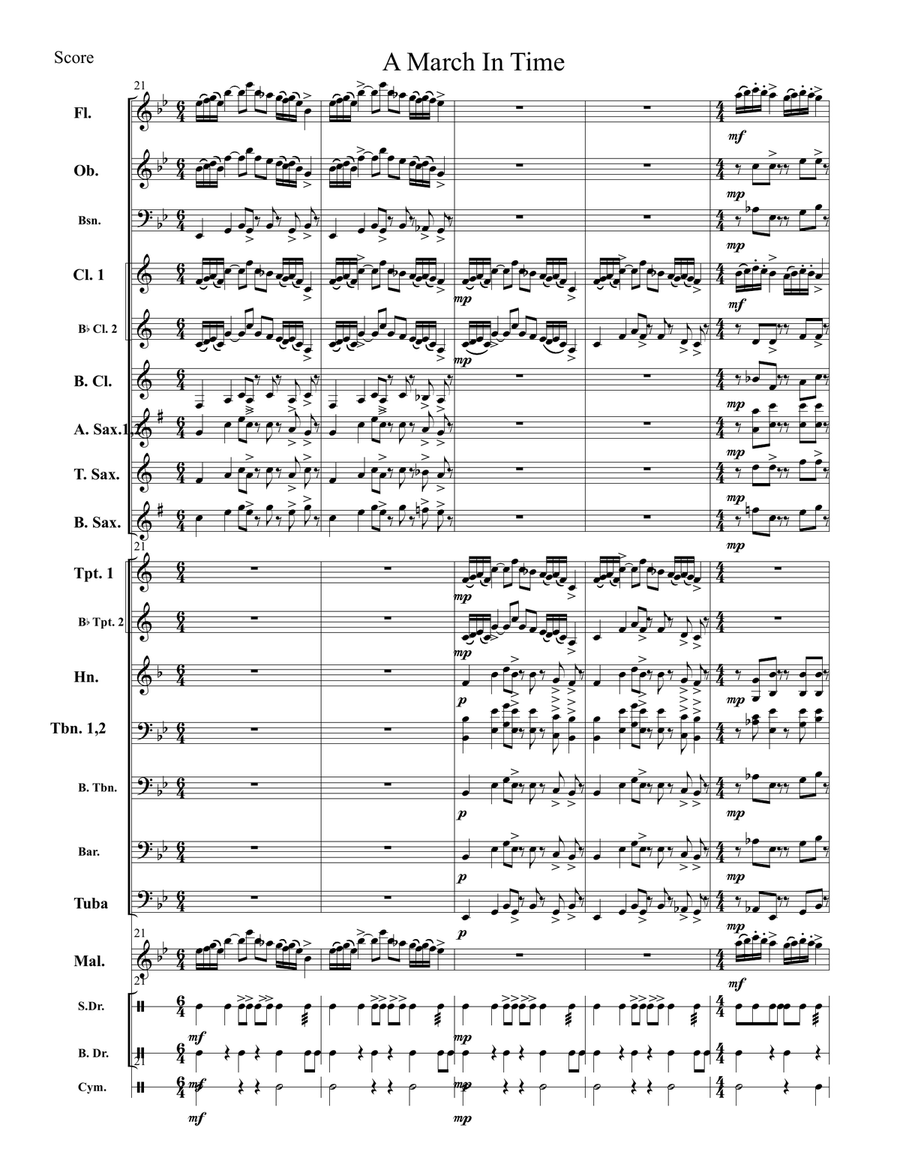 March In Time for Young Concert Band Concert Band scores gallery preview page 6