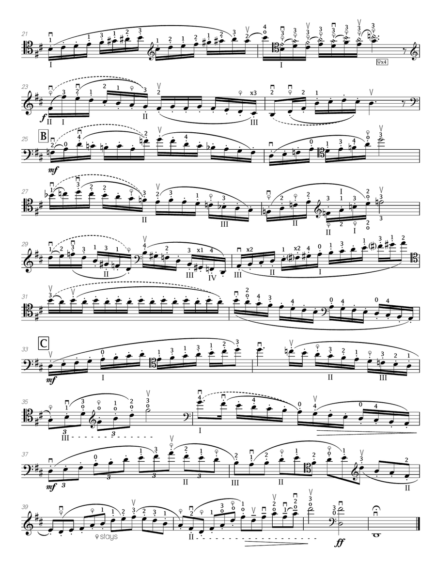 Popper (arr. Richard Aaron): Op. 73, Etude #14 Cello Solo scores gallery preview page 3
