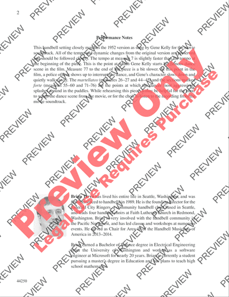 Singin' in the Rain Handbell Choir scores gallery preview page 2