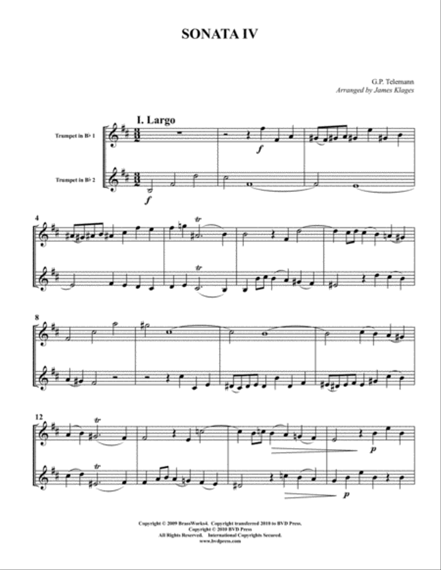 Sonata Trumpet Duet scores gallery preview page 2