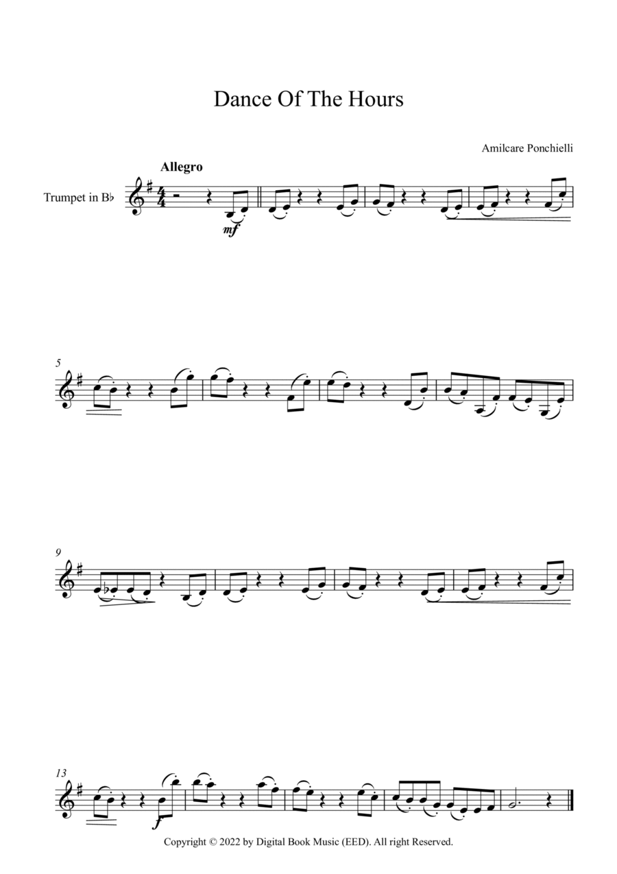 Dance Of The Hours - Amilcare Ponchielli (Trumpet) B-Flat Trumpet scores gallery preview page 1