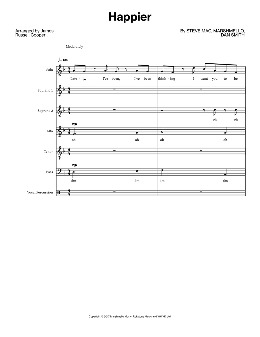 Happier (Feat. Bastille) Small Ensemble scores gallery preview page 1