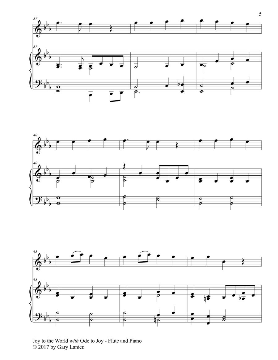 JOY TO THE WORLD with ODE TO JOY (Flute with Piano & Score/Part) Flute Solo scores gallery preview page 6