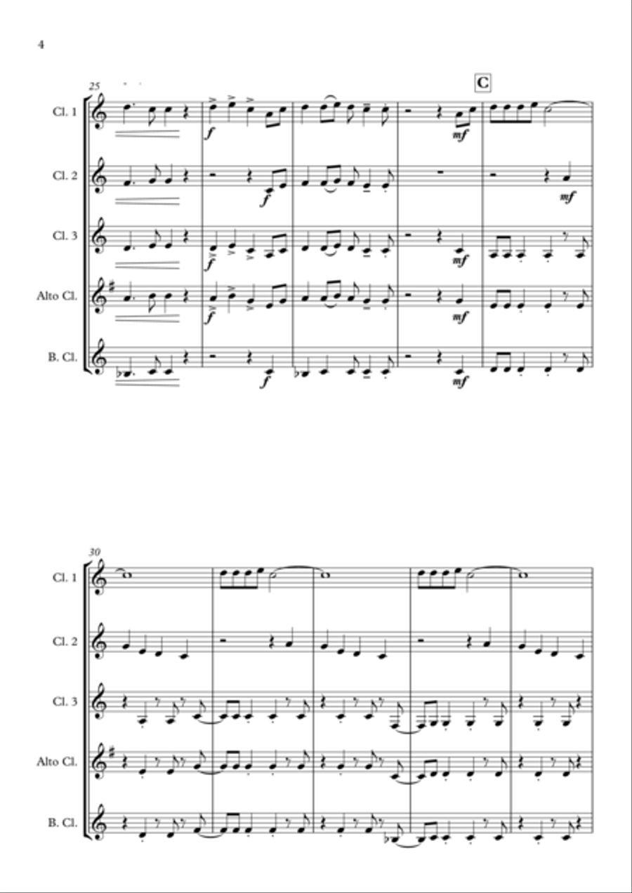 Shake It Off Clarinet Quartet scores gallery preview page 4