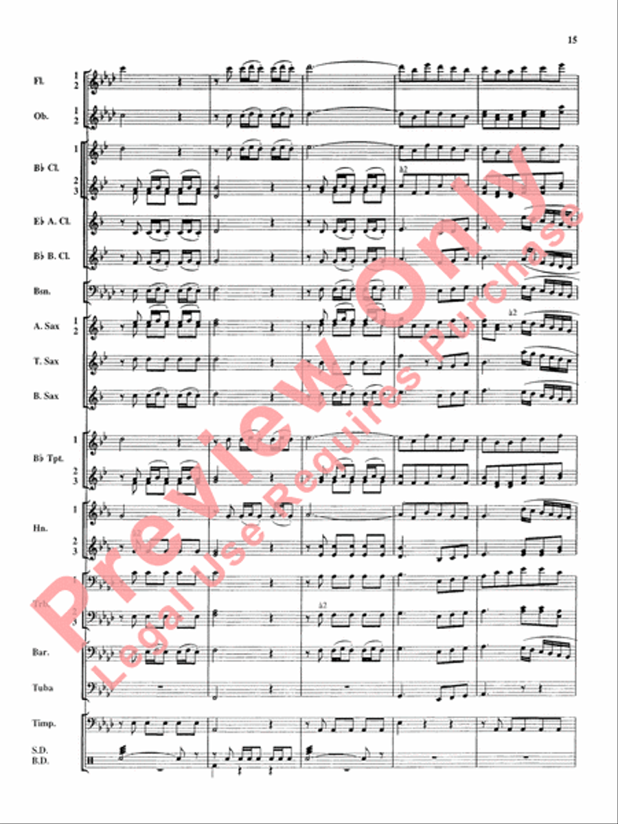 Royal Fireworks Music Concert Band scores gallery preview page 16