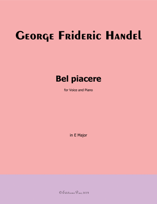Book cover for Bel piacere,by Handel,in E Major