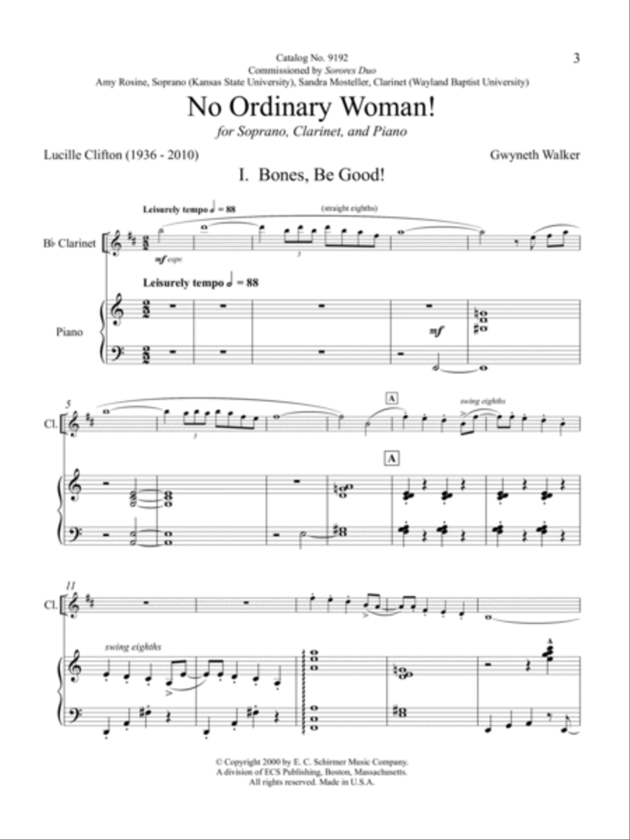 No Ordinary Woman! Clarinet scores gallery preview page 5