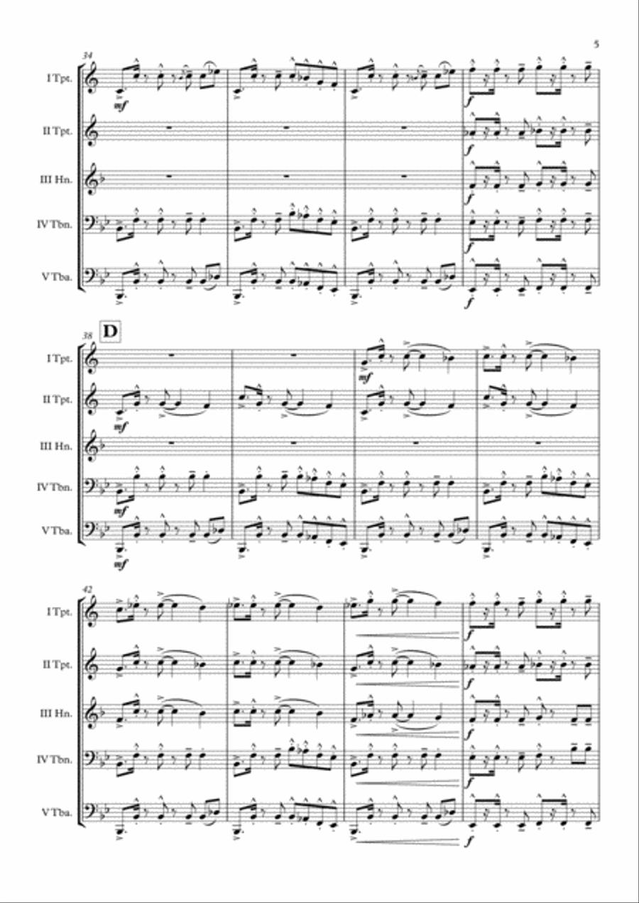 Gangnam Style Brass Quintet scores gallery preview page 6