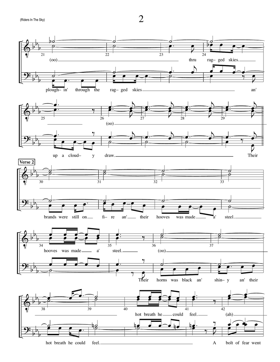 (ghost) Riders In The Sky (a Cowboy Legend) TTBB scores gallery preview page 2
