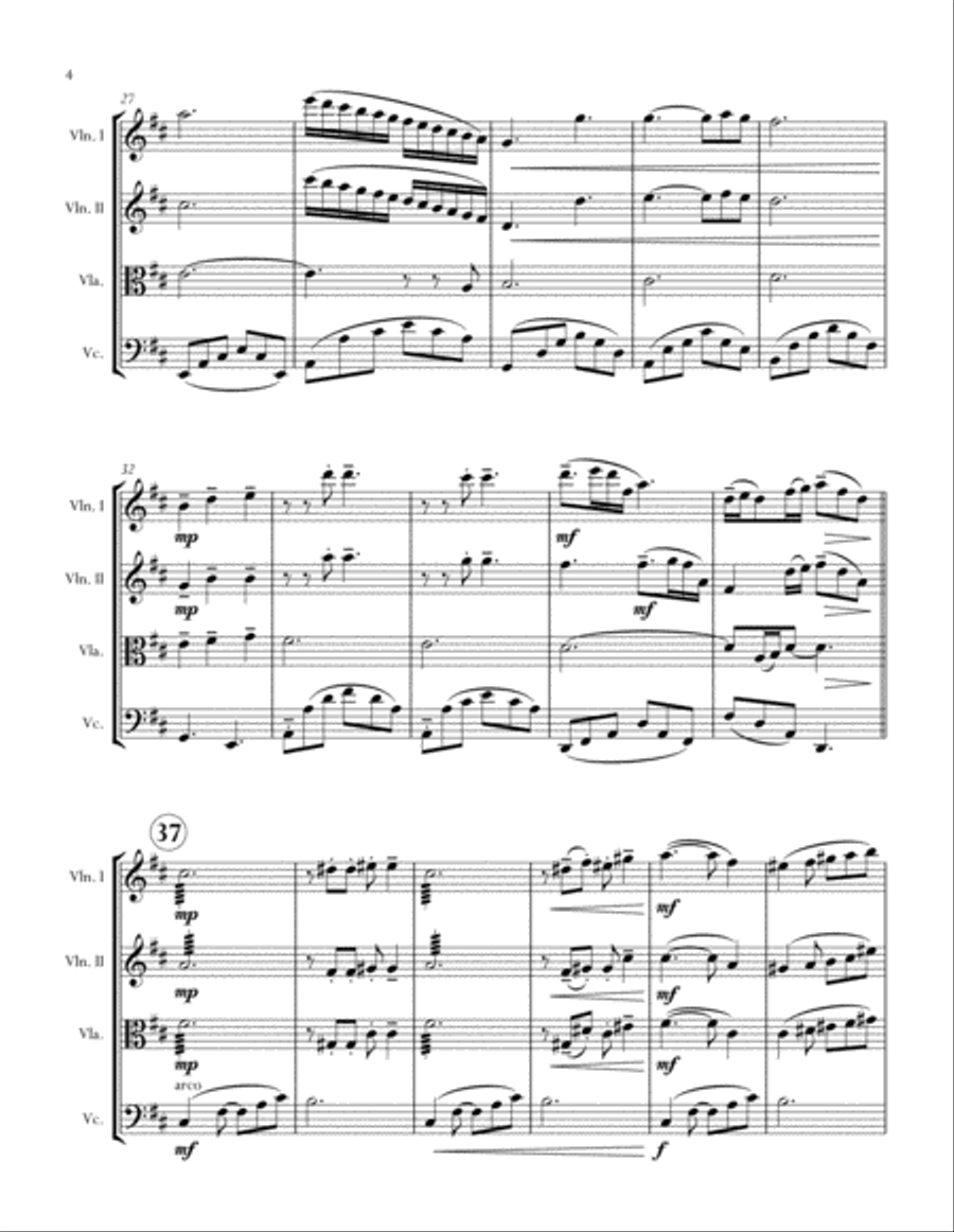 Can't Help Falling In Love String Quartet scores gallery preview page 4