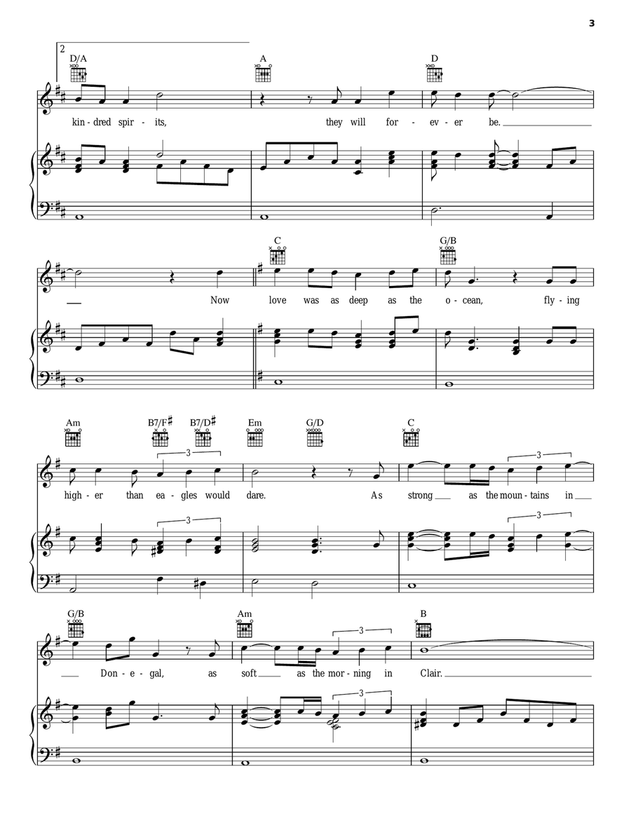 Kindred Spirits Piano, Vocal, Guitar scores gallery preview page 3