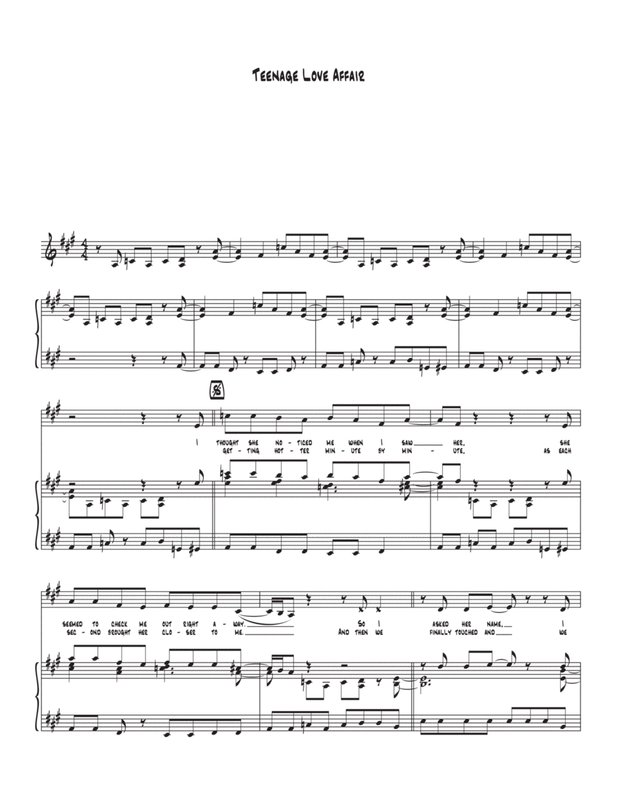 Teenage Love Affair Voice scores gallery preview page 1