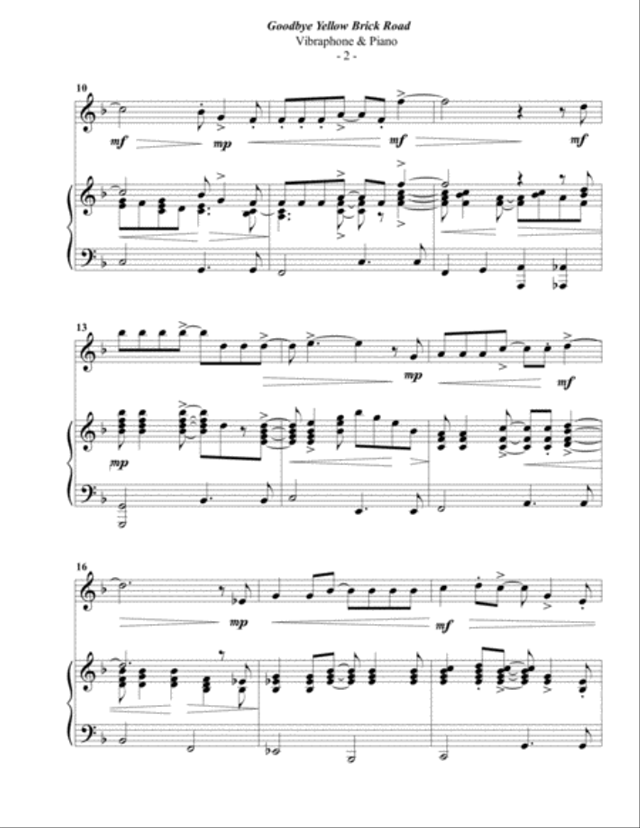 Goodbye Yellow Brick Road Part scores gallery preview page 2