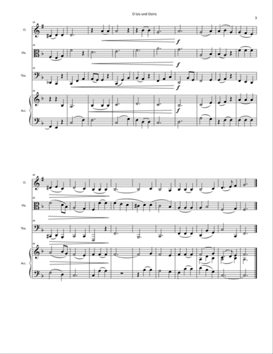 O Isis und Osiris from The Magic Flute Small Ensemble scores gallery preview page 5