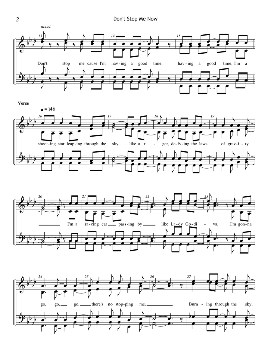 Don't Stop Me Now Don't Stop Me Now A Cappella scores gallery preview page 2