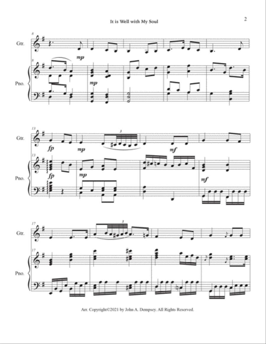 A Touch of Beethoven: It Is Well With My Soul (Guitar and Piano) Acoustic Guitar scores gallery preview page 6