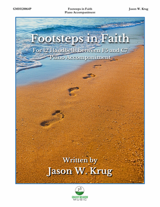 Book cover for Footsteps in Faith – piano accompaniment to 12 bell version