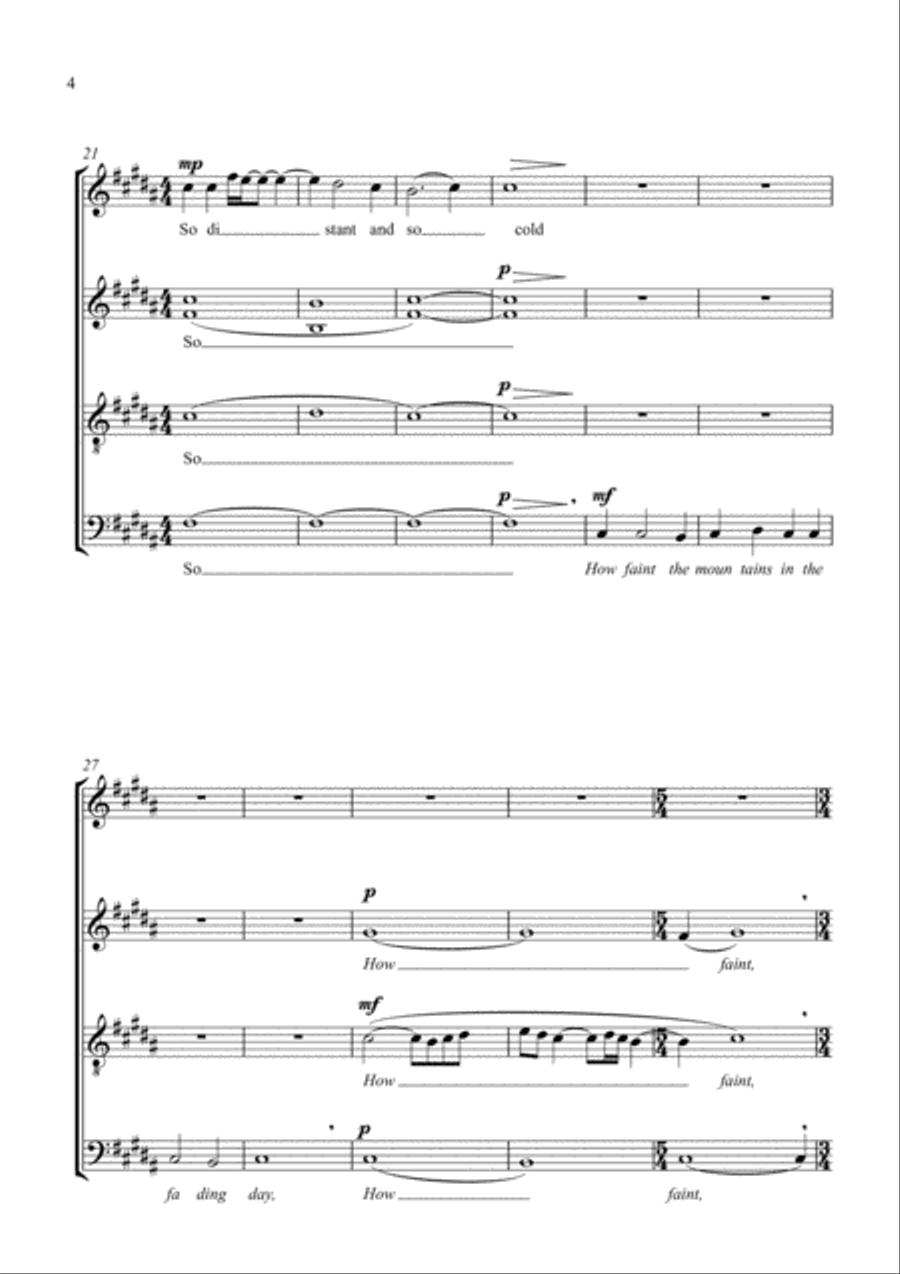 Evening Snow 4-Part scores gallery preview page 4