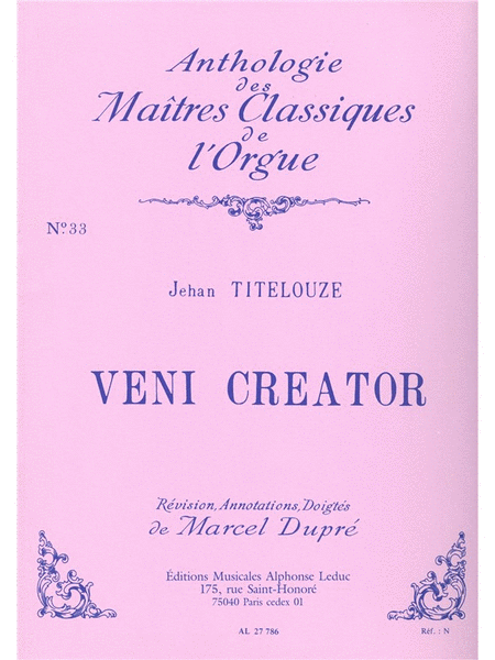 Veni Creator (maitres Classiques No.33) (organ)