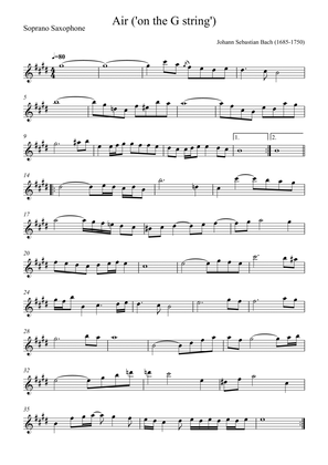 Air ('on the G string') - Soprano Saxophone