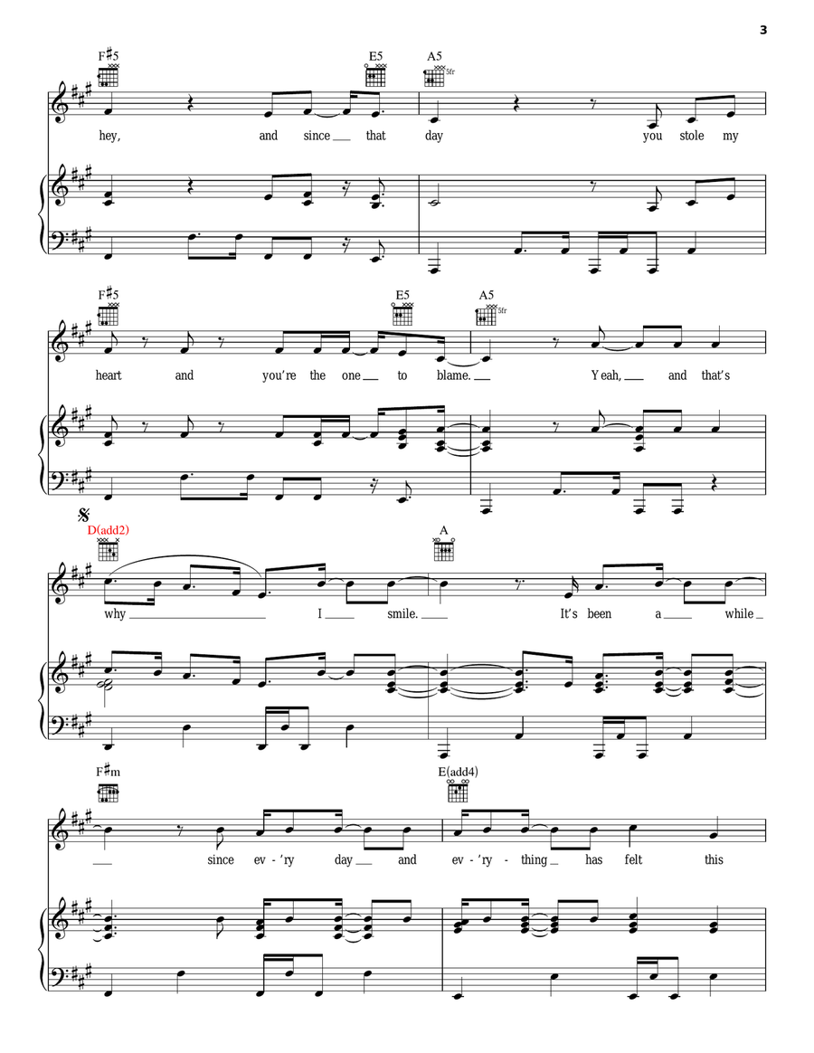 Smile Piano, Vocal, Guitar scores gallery preview page 3