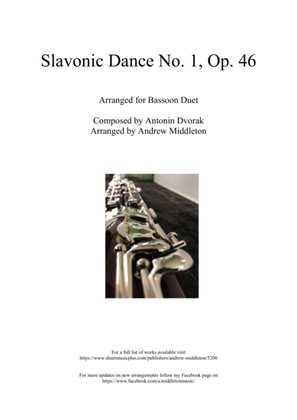 Slavonic Dance No. 1 Op. 46 arranged for Bassoon Duet