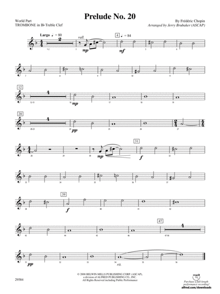 Prelude No. 20: (wp) 1st B-flat Trombone T.C.