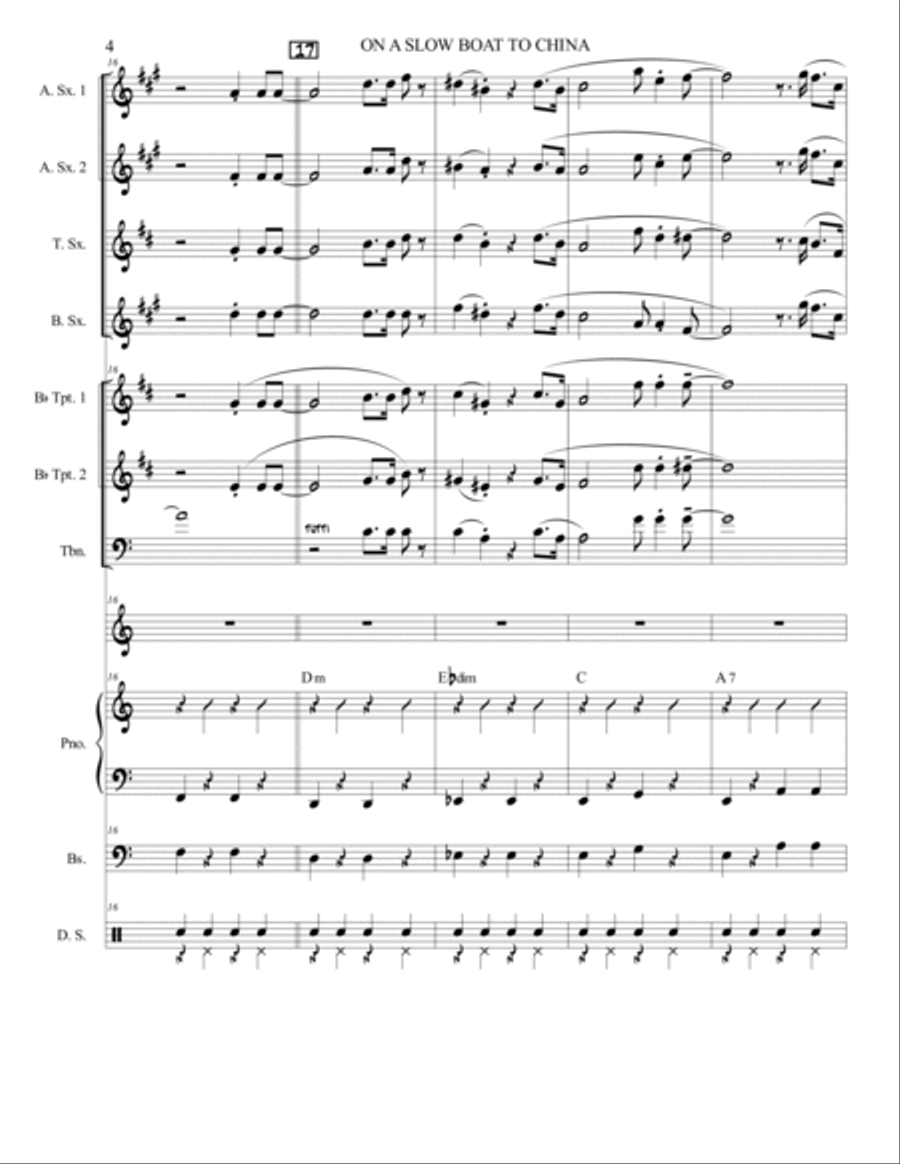 On A Slow Boat To China On A Slow Boat To China Jazz Ensemble scores gallery preview page 4