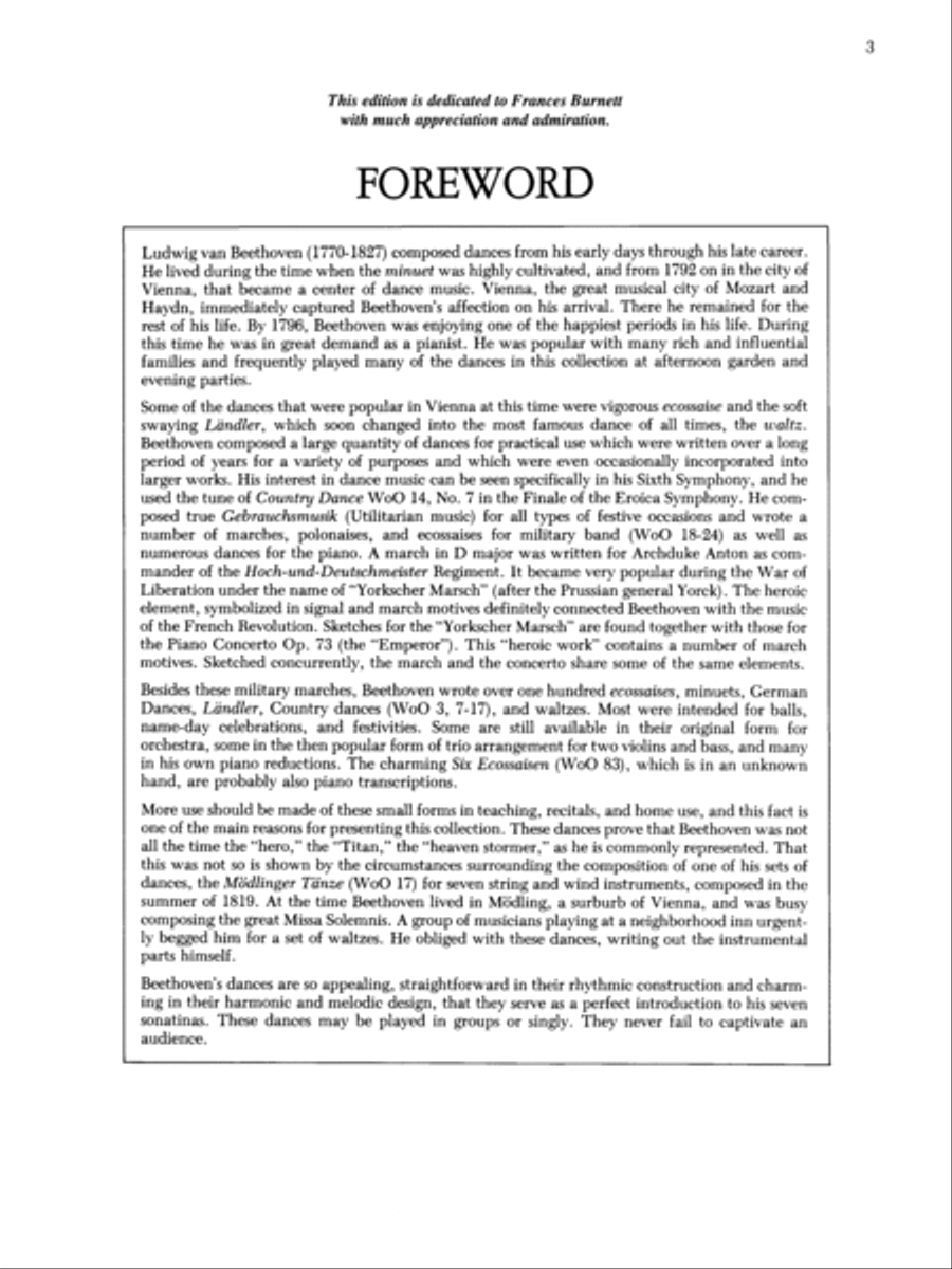 Beethoven -- Dances of Beethoven Piano Solo scores gallery preview page 3