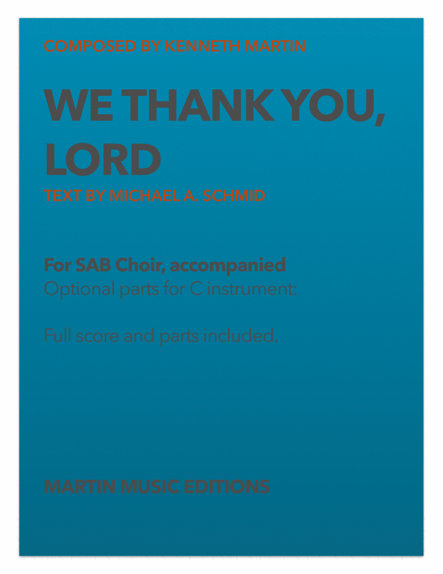 We Thank You, Lord - Communion Anthem for Smaller Choirs image number null