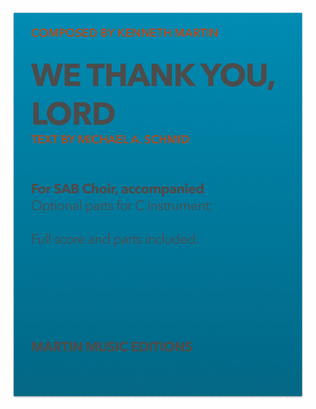 Book cover for We Thank You, Lord - Communion Anthem for Smaller Choirs