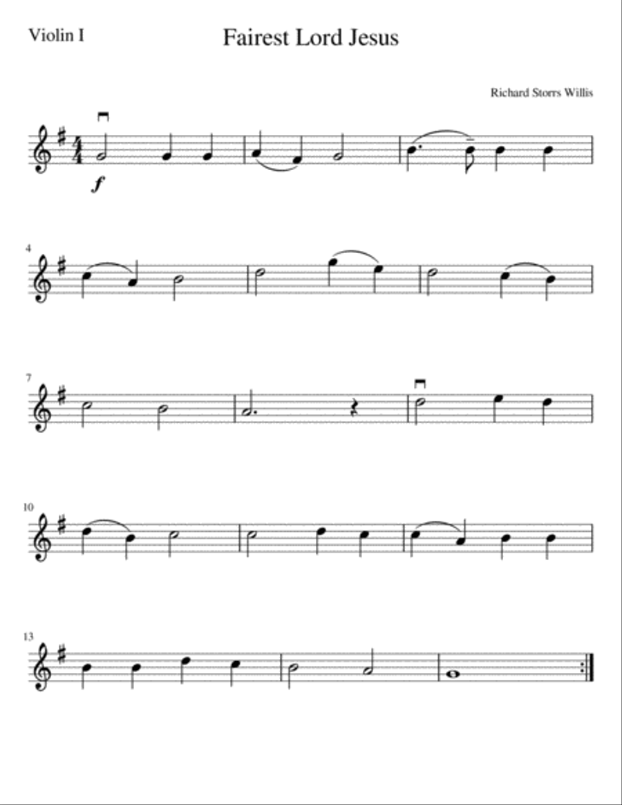 Fairest Lord Jesus String Quartet scores gallery preview page 3
