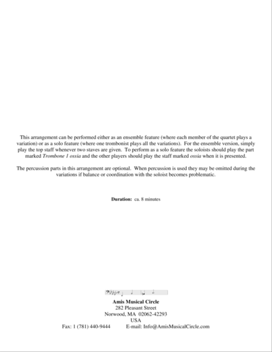 Seventy-Six Trombones (trombone quartet) Trombone Quartet scores gallery preview page 2