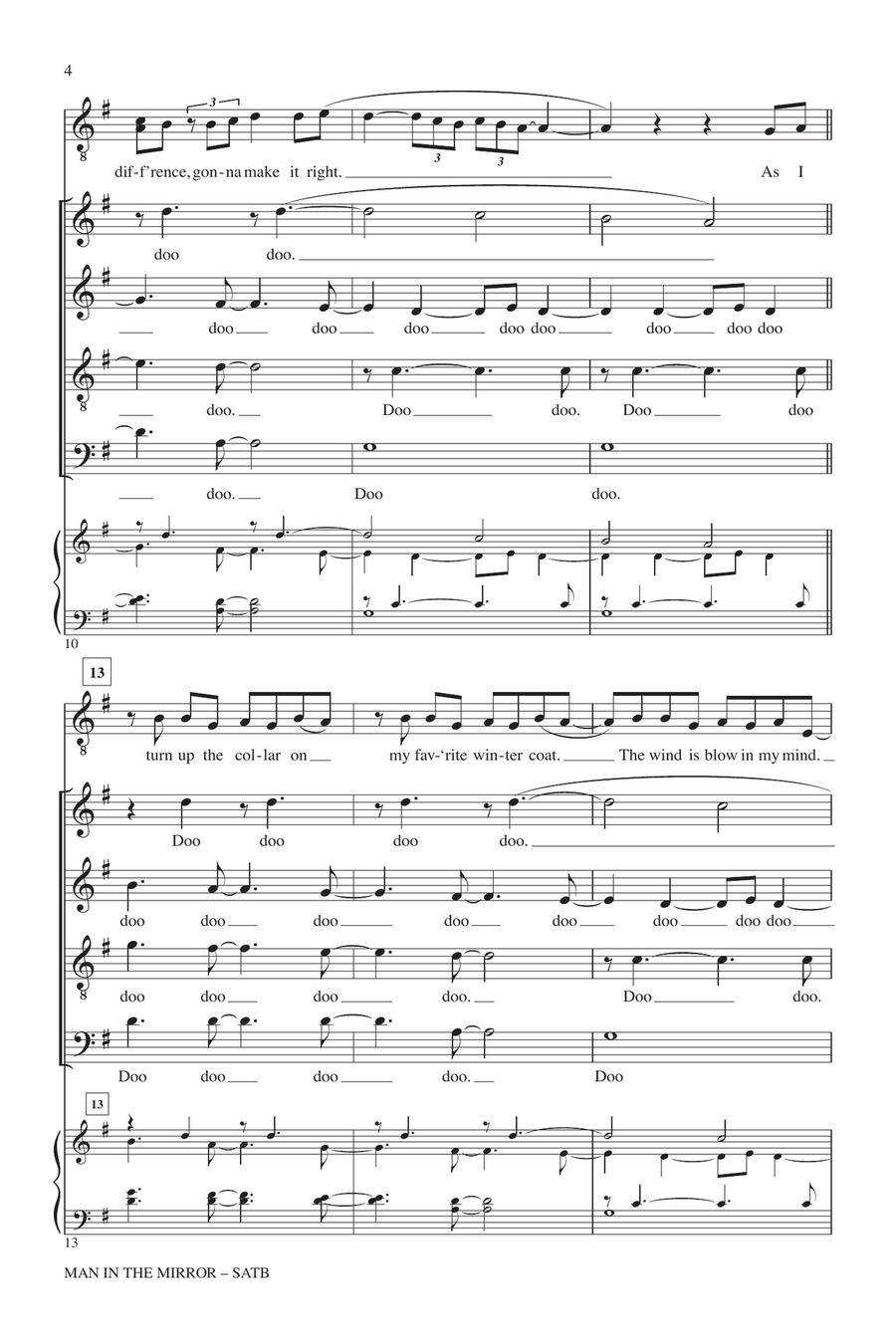 Man In The Mirror (arr. Deke Sharon) 4-Part scores gallery preview page 3