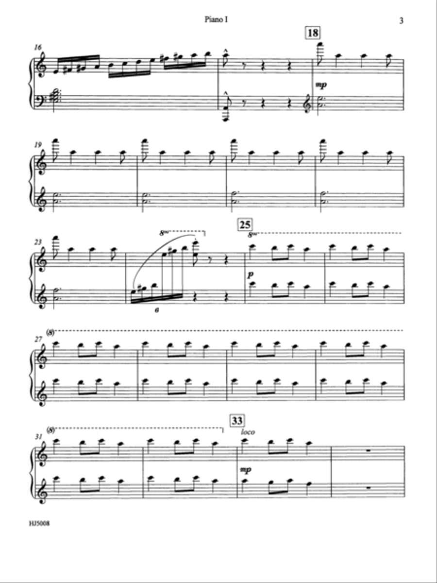 Ukrainian Bell Carol (Piano Quartet - Four Pianos) - Piano I Choir scores gallery preview page 2