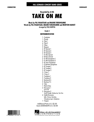 Book cover for Take on Me - Conductor Score (Full Score)