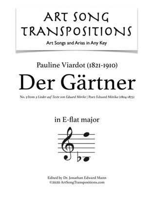 Book cover for VIARDOT: Der Gärtner (transposed to E-flat major)
