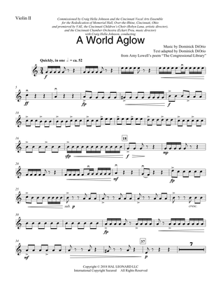 A World Aglow - Violin 2
